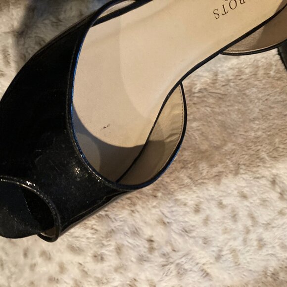 Talbots Patent Leather Peep Toe Dress Flats Black Size 9 - Picture 6 of 7